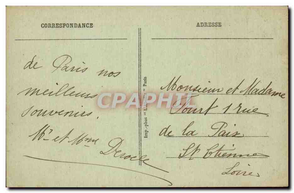 CPA Paris La chambre des deputes et le pont de la Concorde — Rückseite