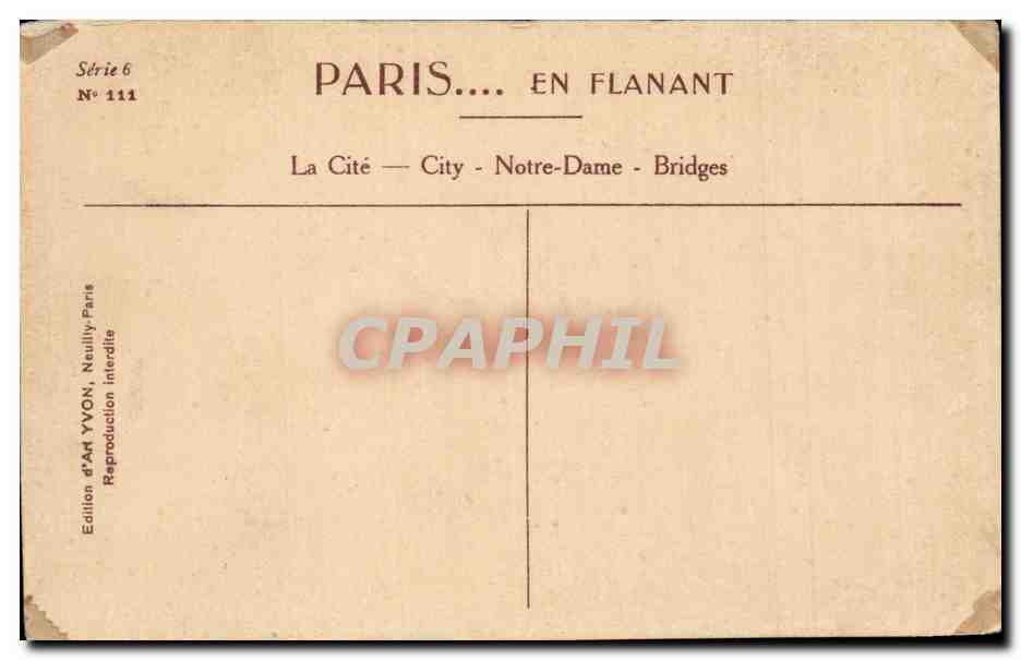 CPA Paris Le cite — Verso