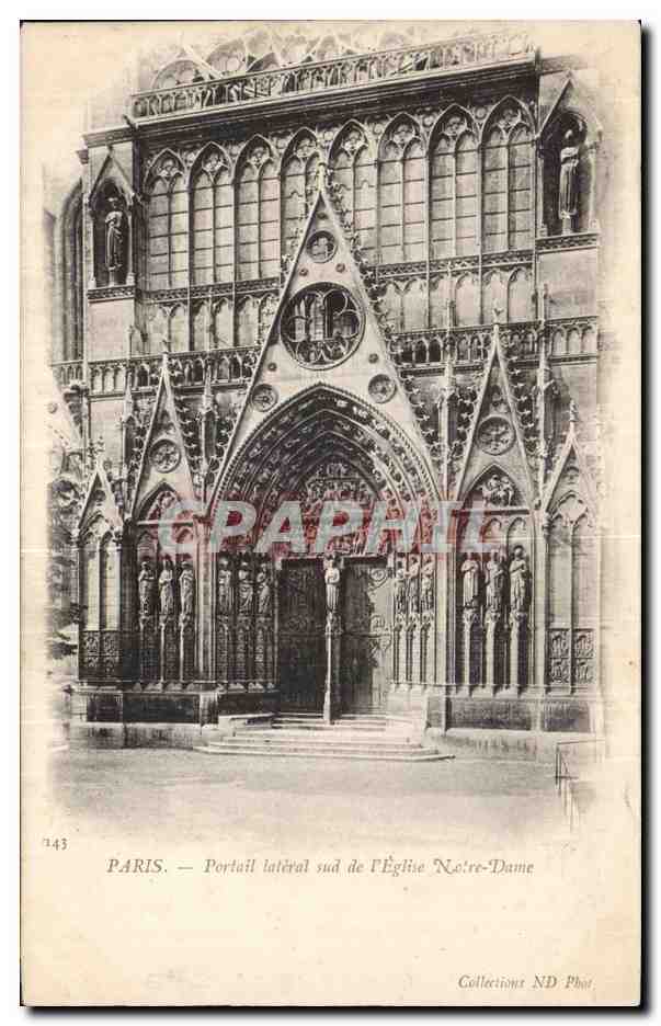CPA Paris Portail lateral sud de l eglise Notre Dame