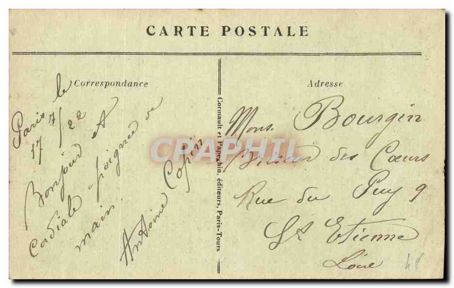 CPA Paris Grand palais  — Verso