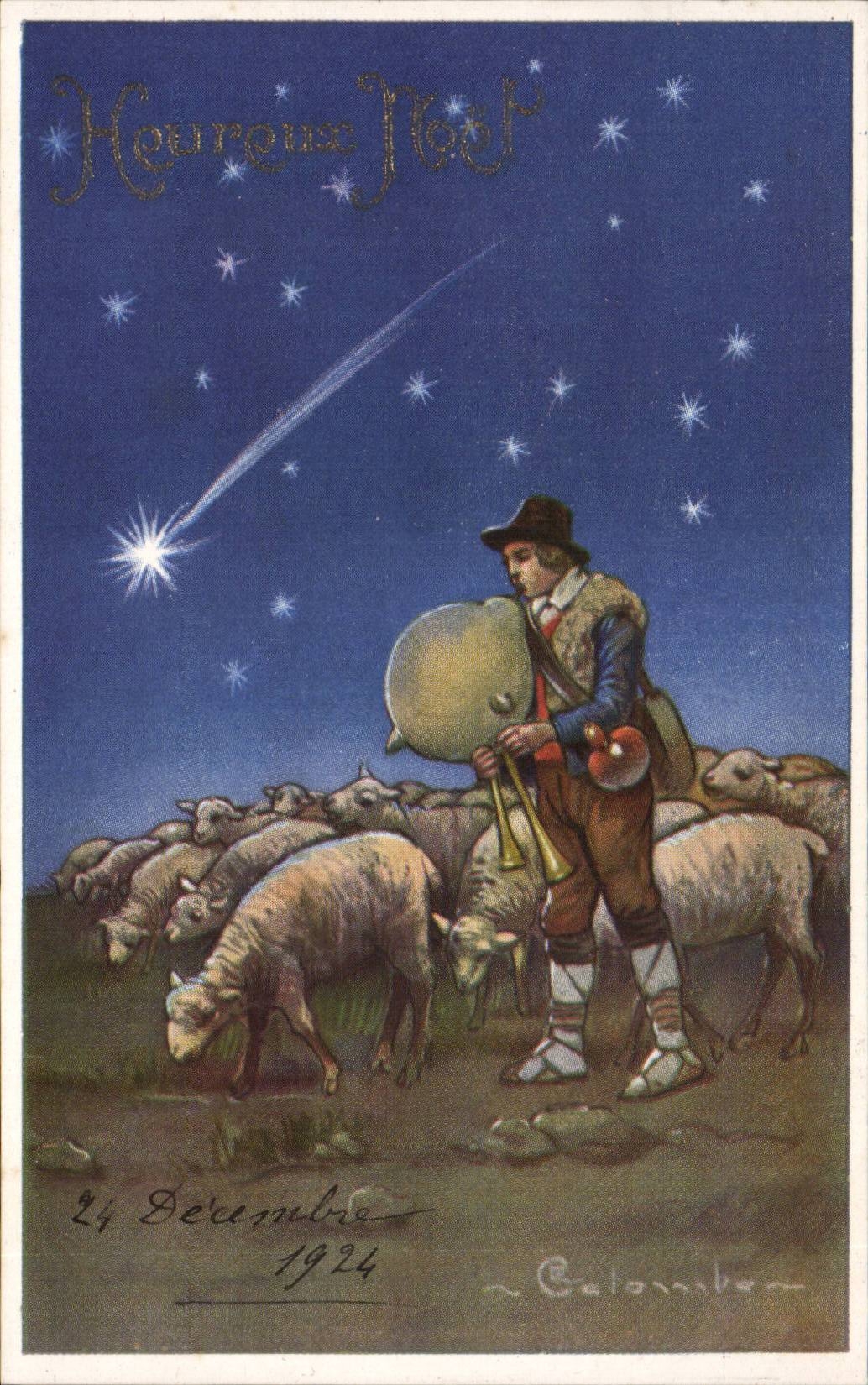 Pâtre et moutons sous une comète — Colomben — n°1806-1