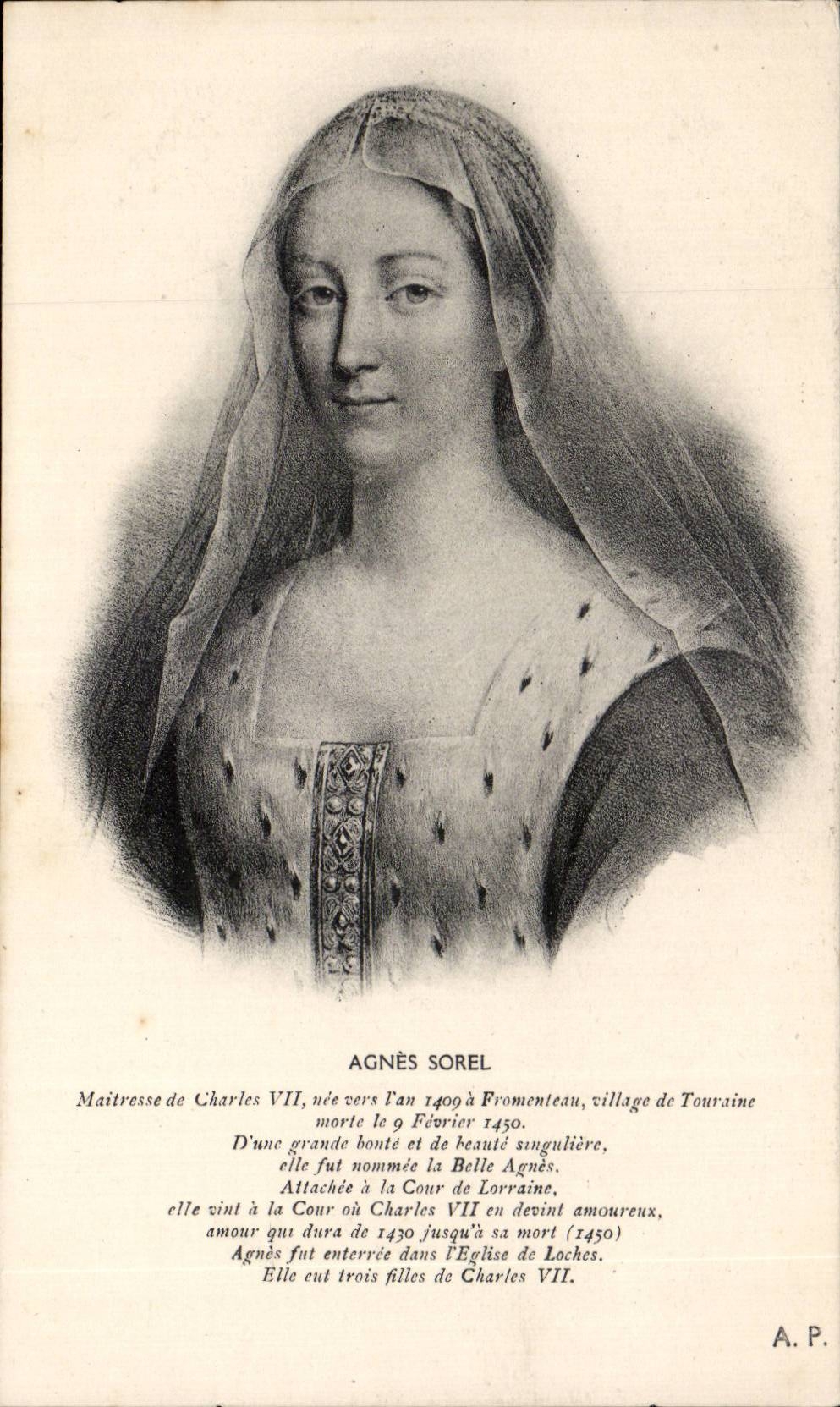 CPA Agnes Sorel Maitresse de Charles VII 