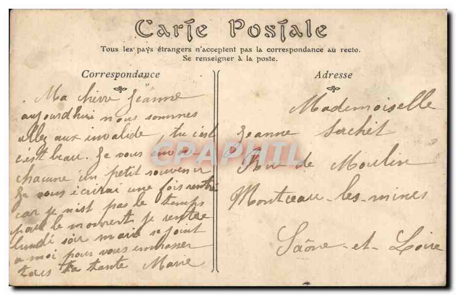 CPA Paris Hotel des Invalides le tombeau de Napoleon 1er — Rückseite