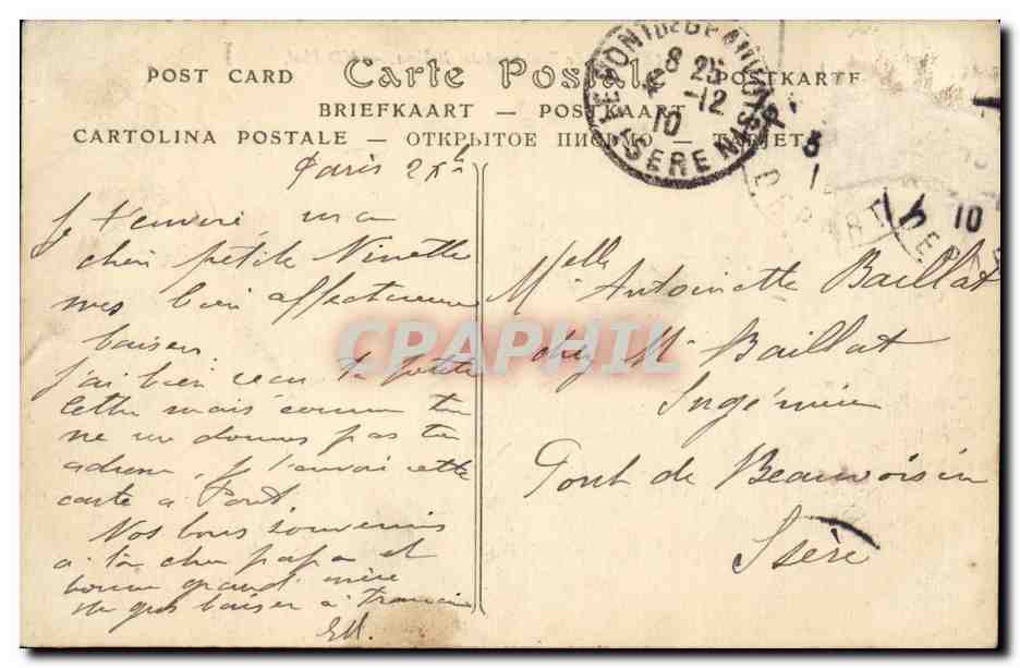 CPA Paris Boulevard des Italiens — Rückseite