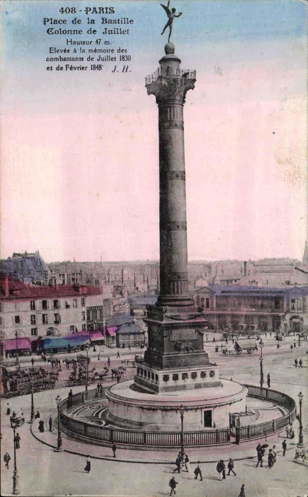 CPA Paris Place de la Bastille Colonne de Juillet