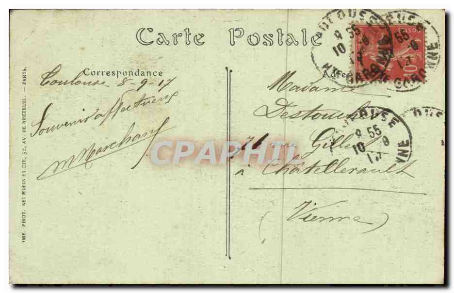 Toulouse — L'Île du Jardin des Plantes — ND. Phot. n°170 — Verso