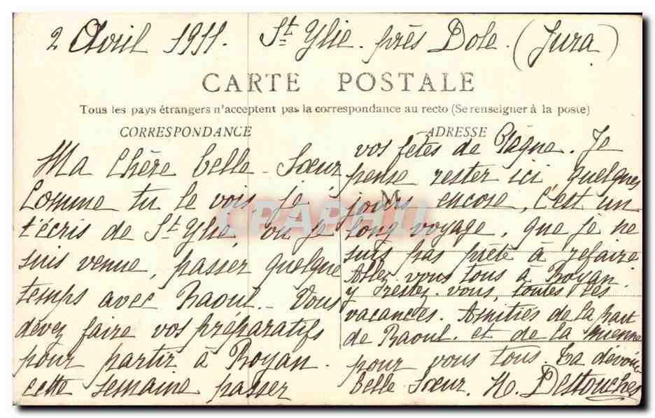 CPA St Ylie Allee des marronniers — Back