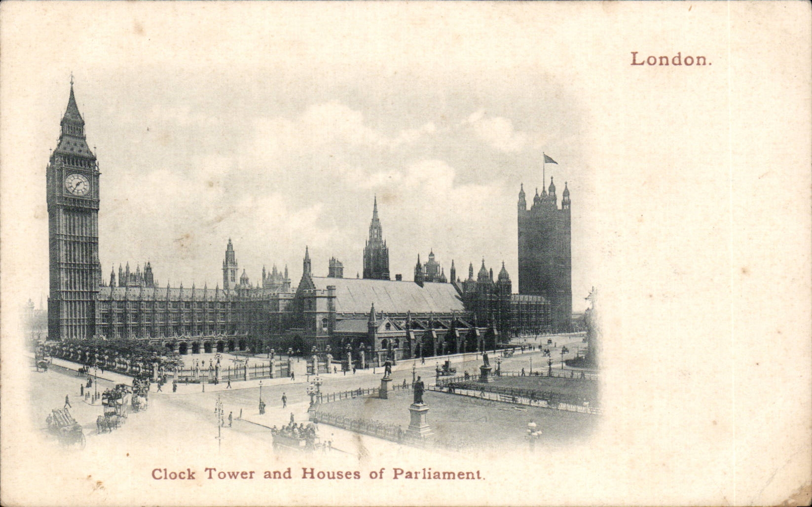 CPA London Londres clock Tower and houses of parliament