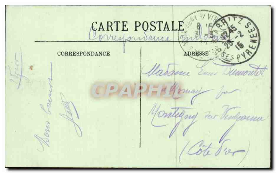 CPA Biarritz Eglise Russe et le Carlton Hotel Russie Russia — Verso