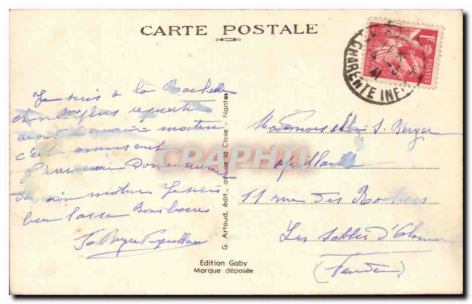 CPA La Rochelle la plage  — Rückseite