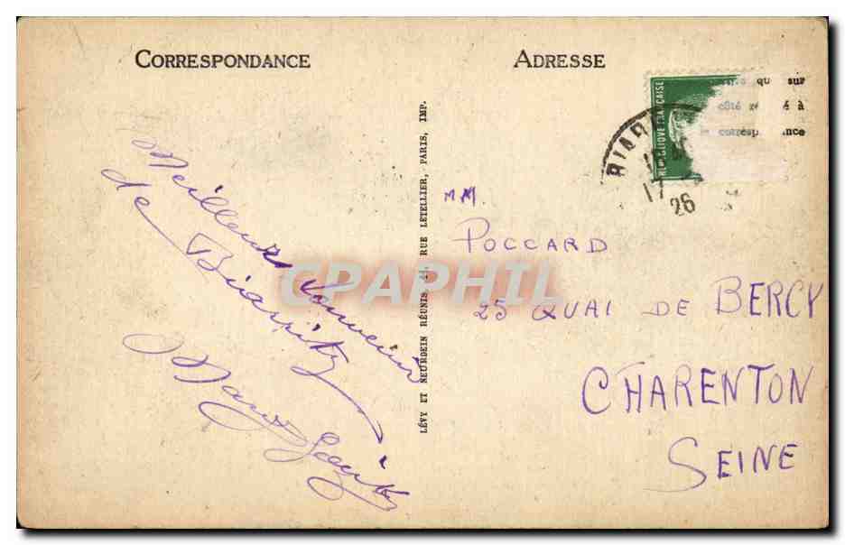 CPA Biarritz La cote basque Villa Helianthe — Verso