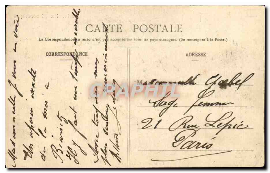 CPA Biarritz Un soir de tempete — Verso