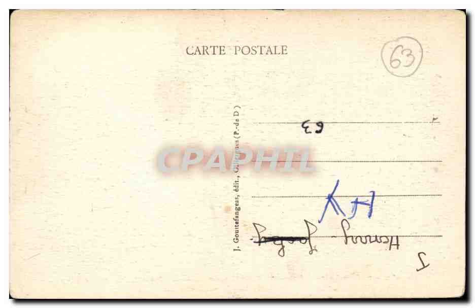 CPA Route thermale d Auvergne du Mont Dore a Saint Nectaire Le grand tournant sur le ruisseau de Diane — Verso