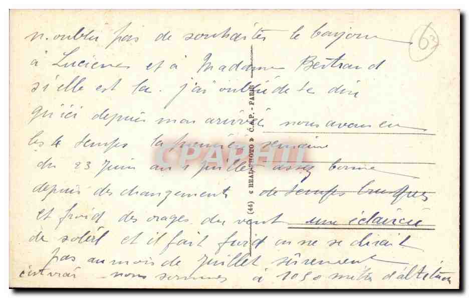 CPA Le Mont Dore Vue generale — Verso