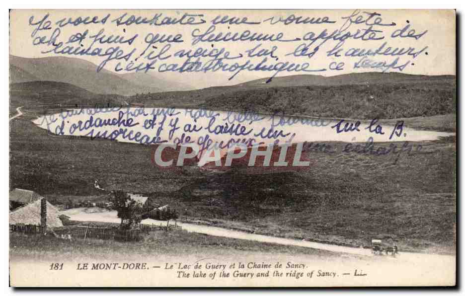 CPA Mont Dore le lac de Guery et la chaine de Sancy 
