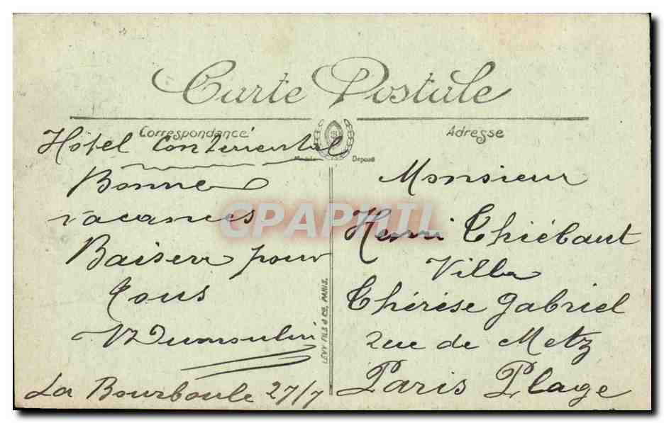 CPA La Bourboule Vue generale — Rückseite