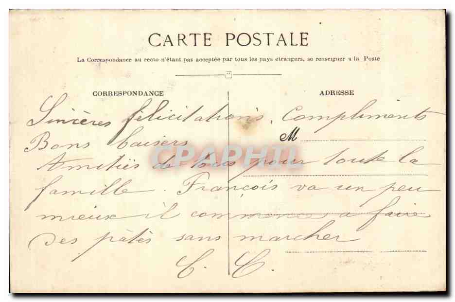 CPA Sainte Marguerite Rochers de Jaunet — Rückseite