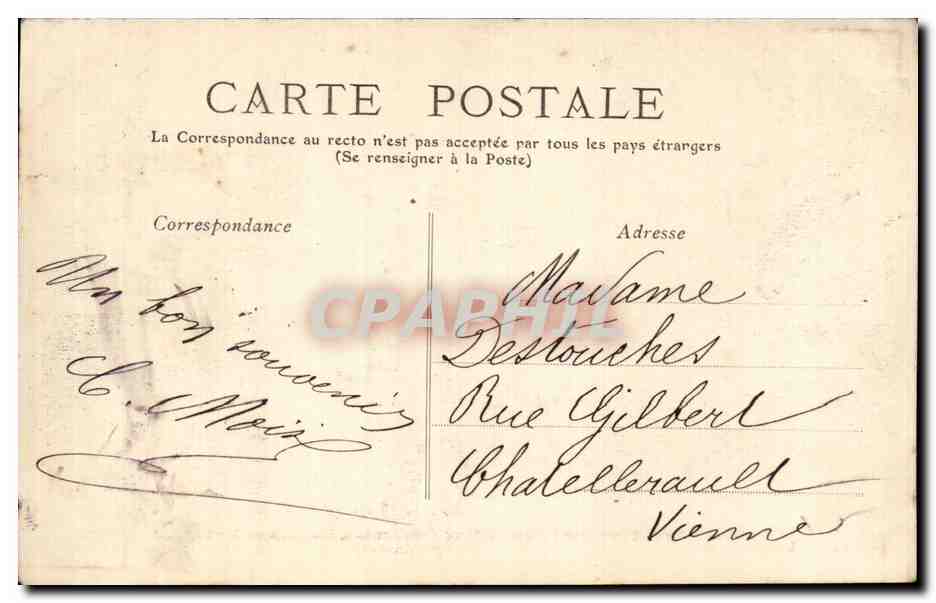 CPA Saint Junien Ostensions Chapelle place de la Bascule Ermitage de Saint Amand — Back