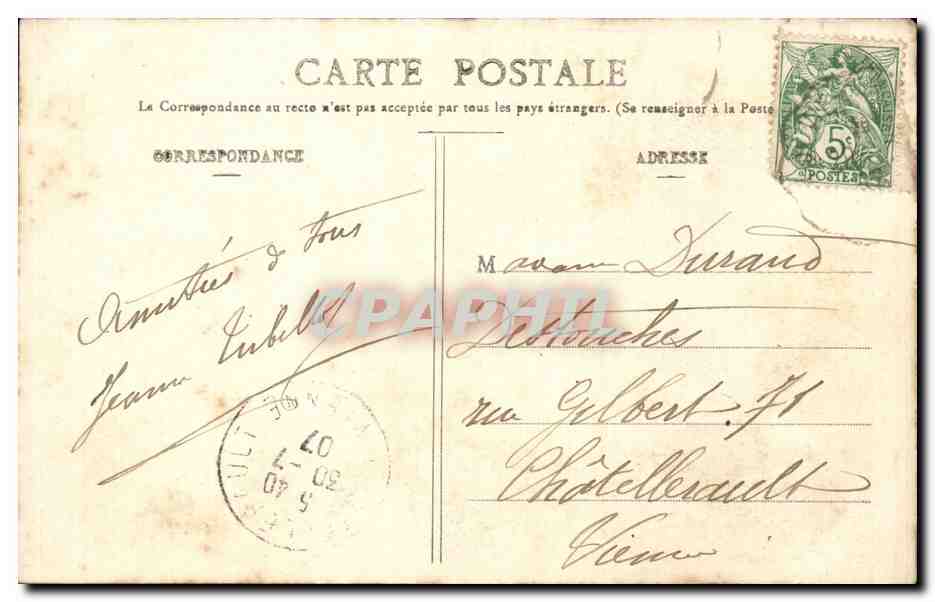 Saint-Gilles - La Villa Notre-Dame - Façade sul Mare — N° 98 della Collezione Bautain, Croix-de-Vie — Verso