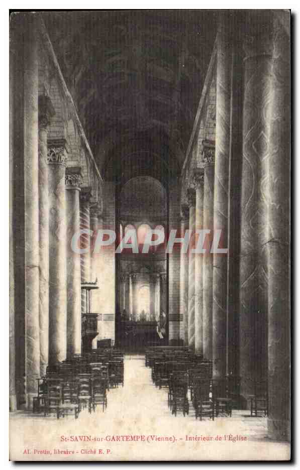 CPA St SAvin sur Gartempe Interieur de l eglise 