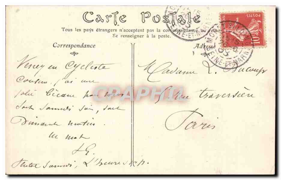 CPA Moret Portail de l eglise Notre Dame — Verso