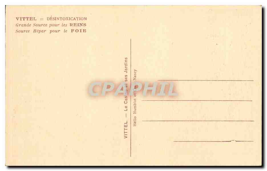 CPA Vittel Desintoxication Grande source pour les reins — Rückseite