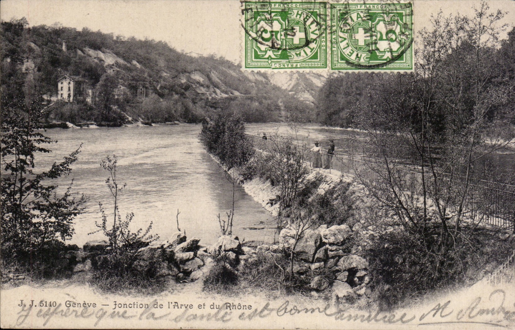 CPA Suisse Geneve Jonction de l Arve et du Rhone 