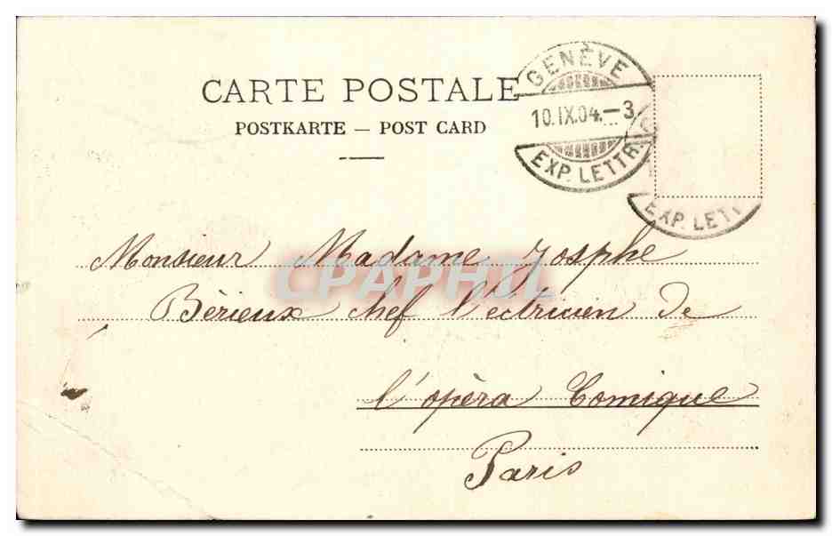 CPA Suisse Geneve Quai et rade — Verso