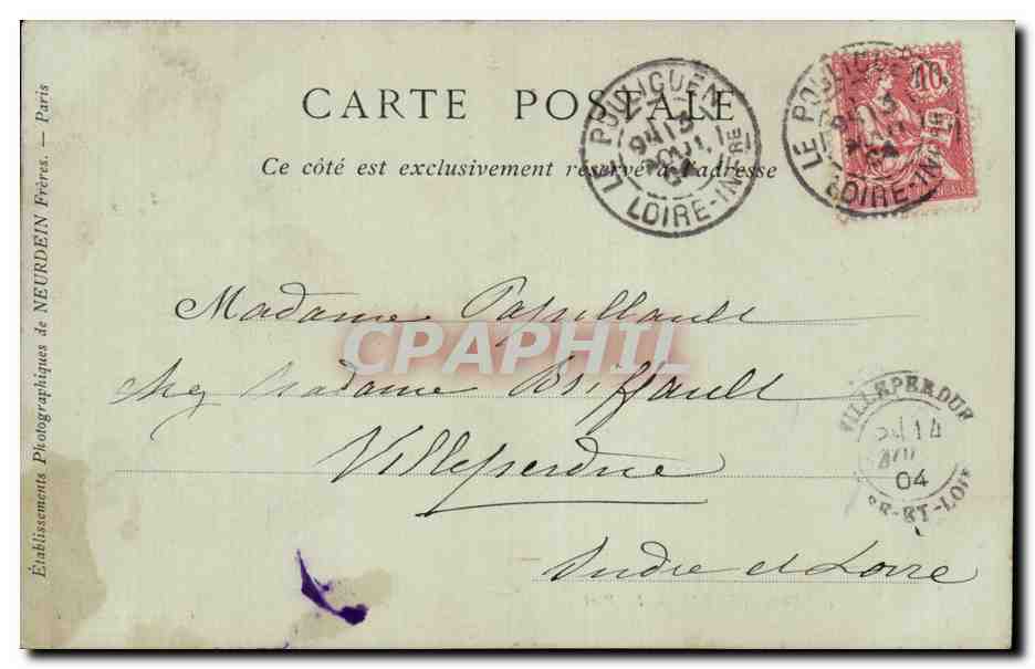 CPA Le Pouliguen Le port — Rückseite