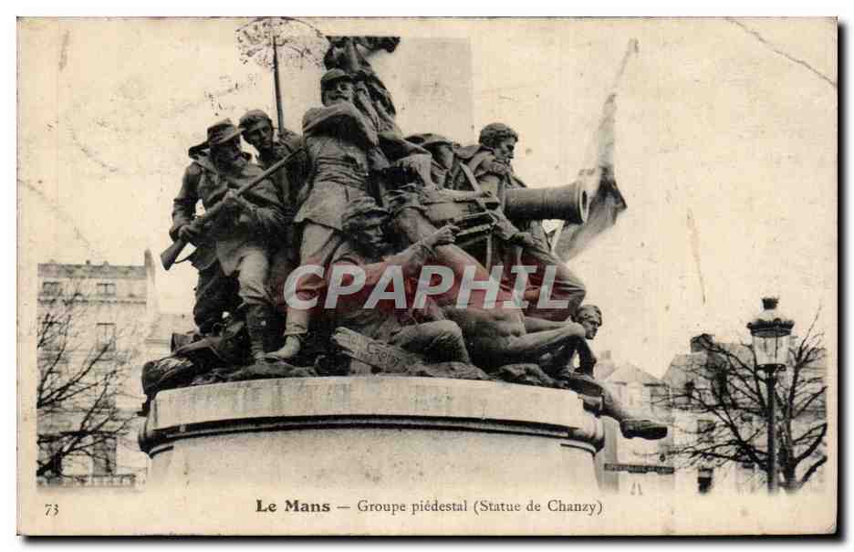 Le Mans — Groupe piédestal (Statue de Chanzy)