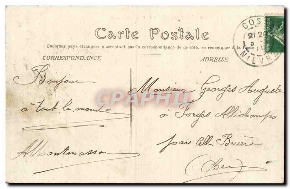 CPA Cosne Le grand pont suspendu sur la Loire — Rückseite
