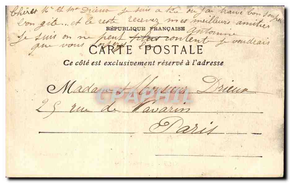 CPA Nice Les Ponchettes — Rückseite