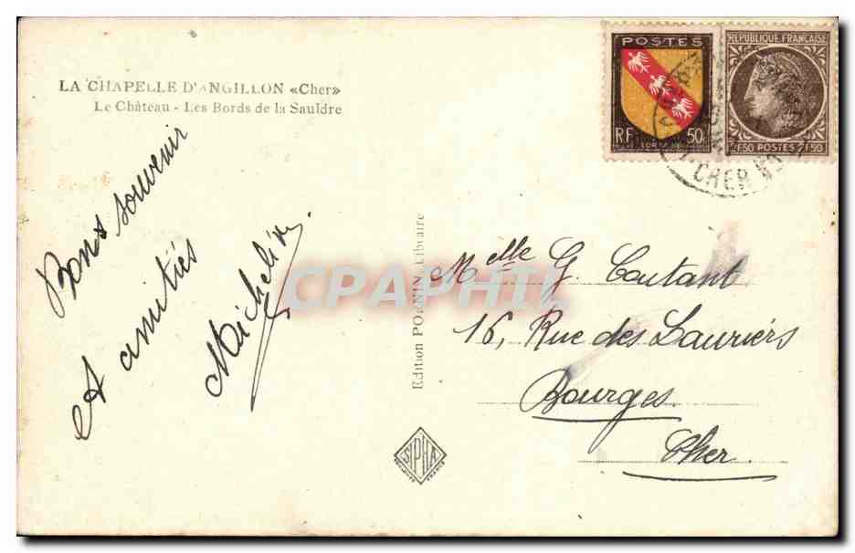 Château d'Angillon — Les Bords de la Sauldre — Édition PO-ALIBIURE — Rückseite