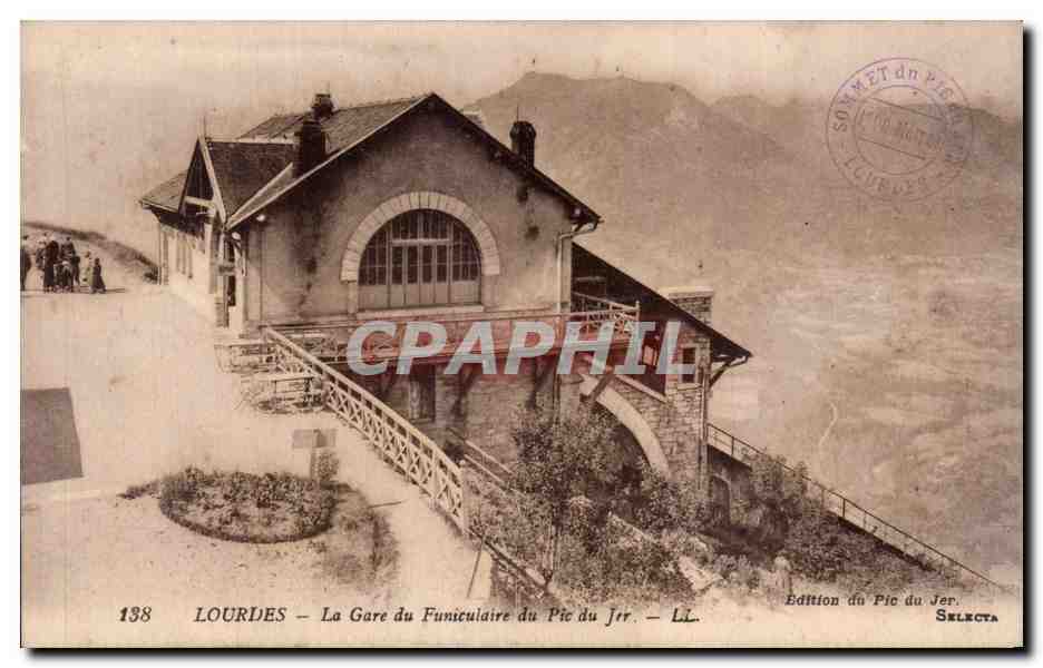 CPA Lourdes La gare du funiculaire du Pic du Jer