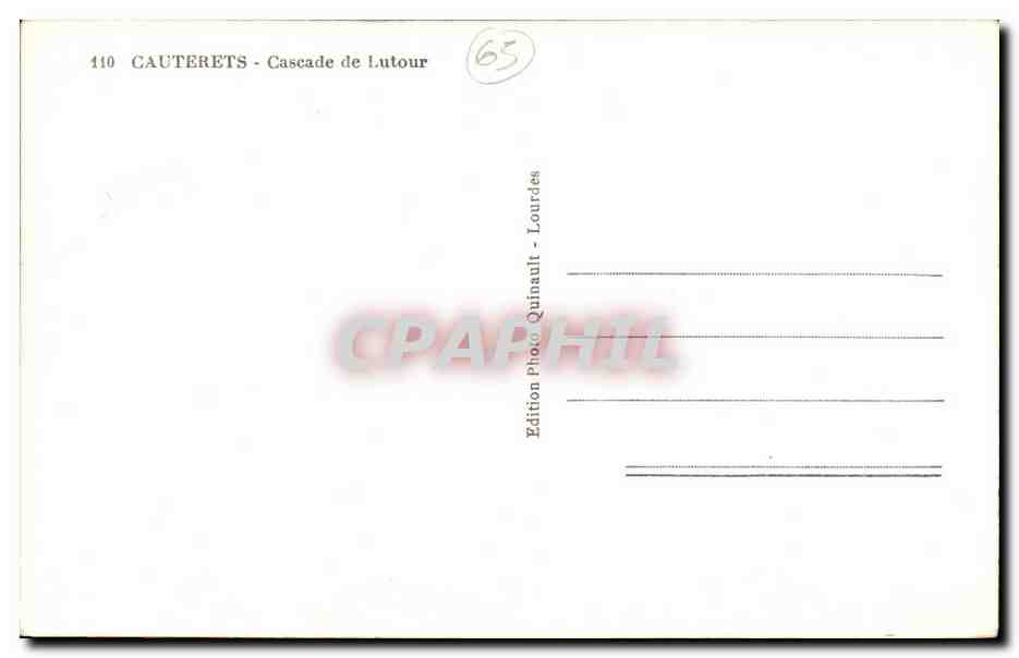 Cauterets - Cascade de Lutour — Édition Quinault - Lourdes, n°110 — Reverso
