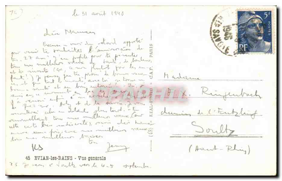 Évian-les-Bains — Vue générale — REAL-PHOTO - C.A.P. — Reverso