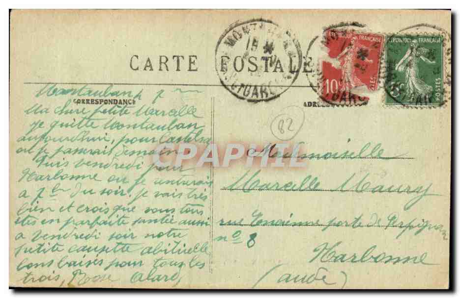 CPA Montauban Prefecture du Tarn et Garonne  — Rückseite