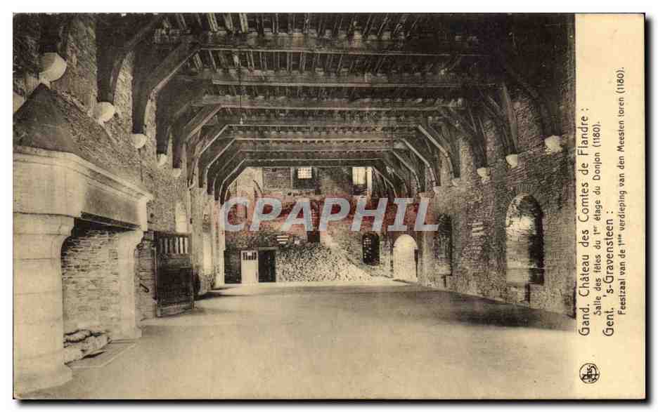 Grand Château des Comtes de Flandre — Salle des fêtes du 1er étage (1880) — Edition Franyois Gillis à Gand, N°16