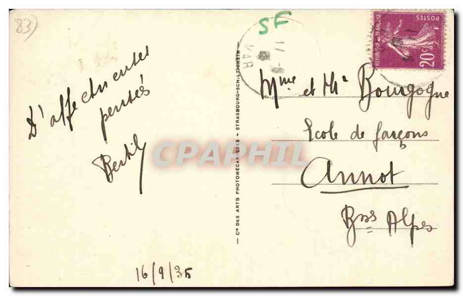 CPA Toulon Cap Brun Anse de Magaud et rochers de Ste Marguerite — Verso
