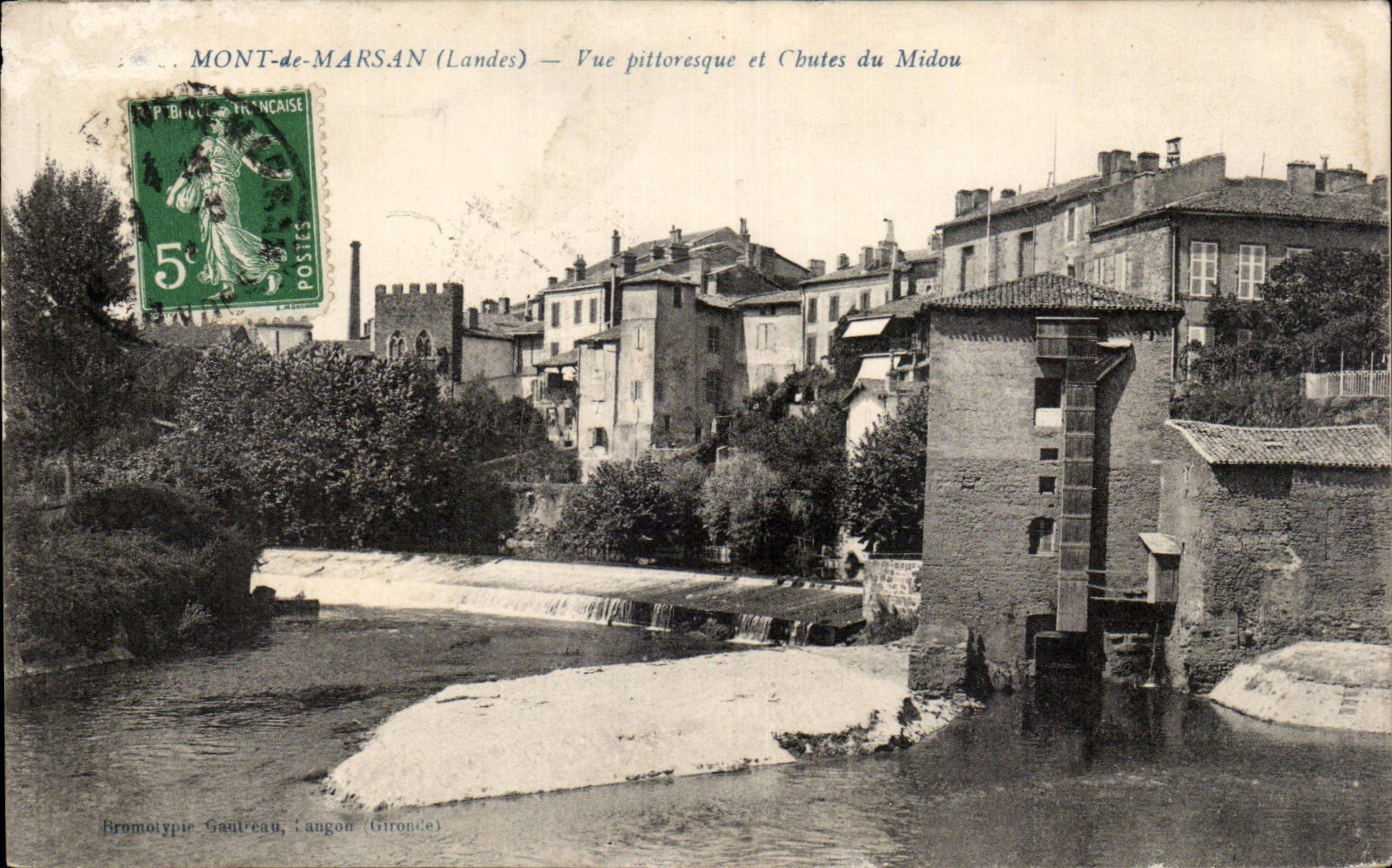 CPA Mont de Marsan Vue pittoresque et chutes du Midou