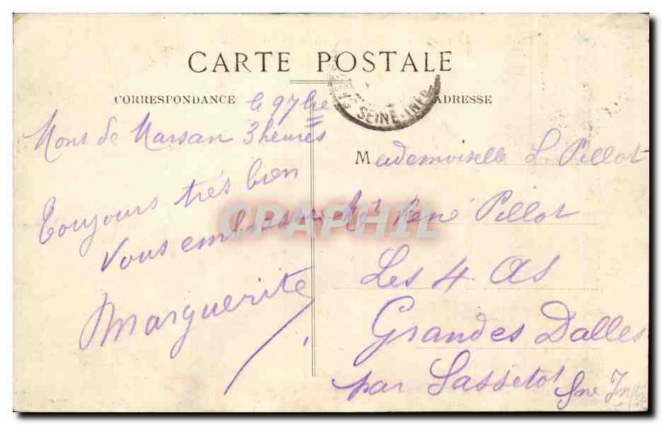 CPA Mont de Marsan Vue pittoresque et chutes du Midou — Rückseite