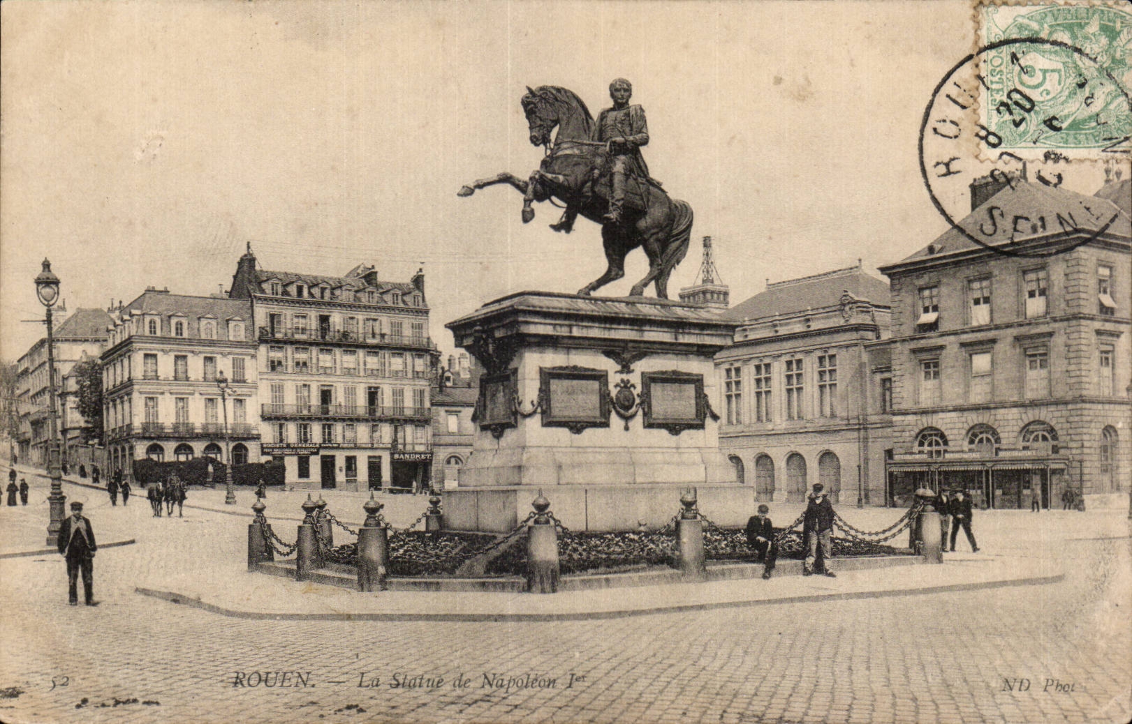 Rouen - Place de l Hotel de Vile - Statue de Napoleon I - CPA 