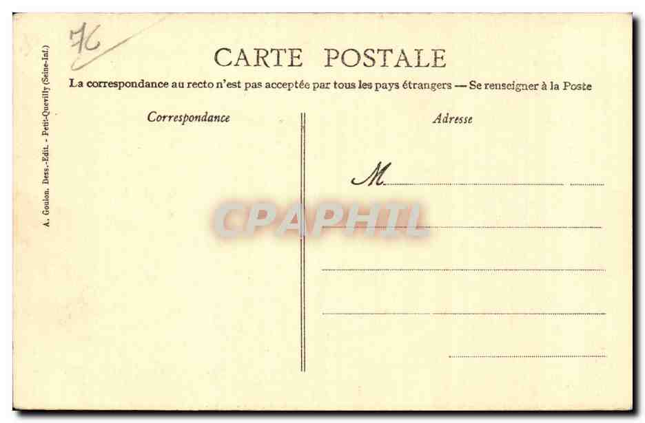 Rouen - Dessin a la Plume - Pont Boieldieu - CPA  — Verso