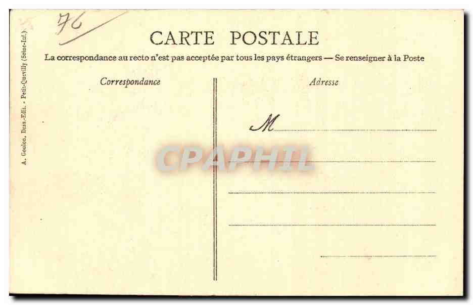 Rouen - Dessin a la Plume - Palais de Justice - CPA  — Verso