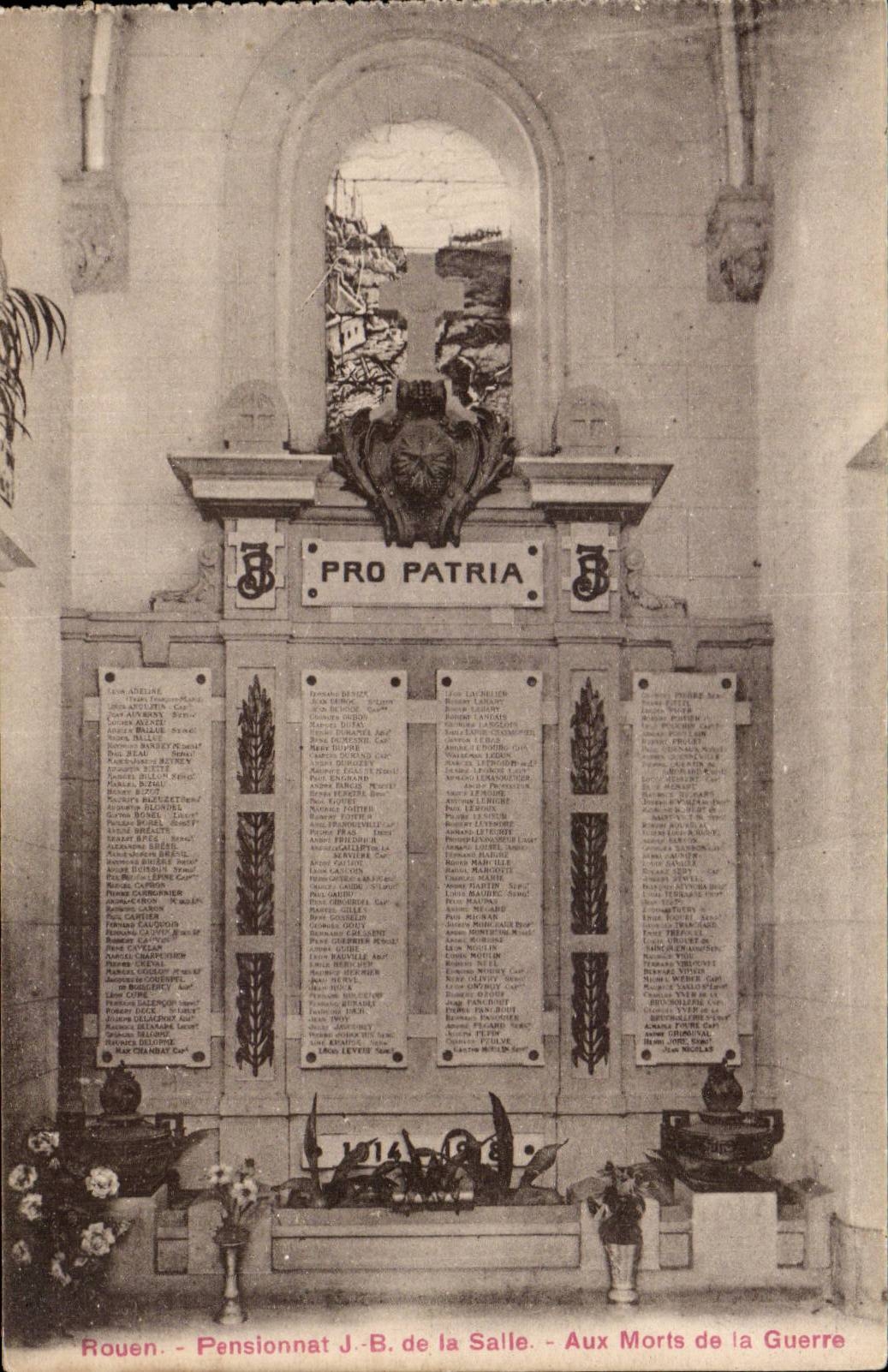 Rouen - Pensionnat J B de la Salle - Aux Morts de la Guerre - CPA 