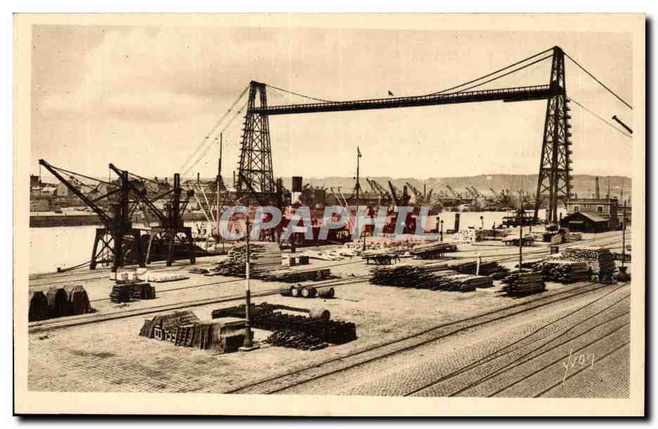 CPA Rouen Le pont transbordeur