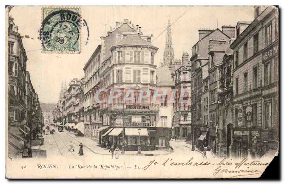 CPA Rouen La rue de la republique 