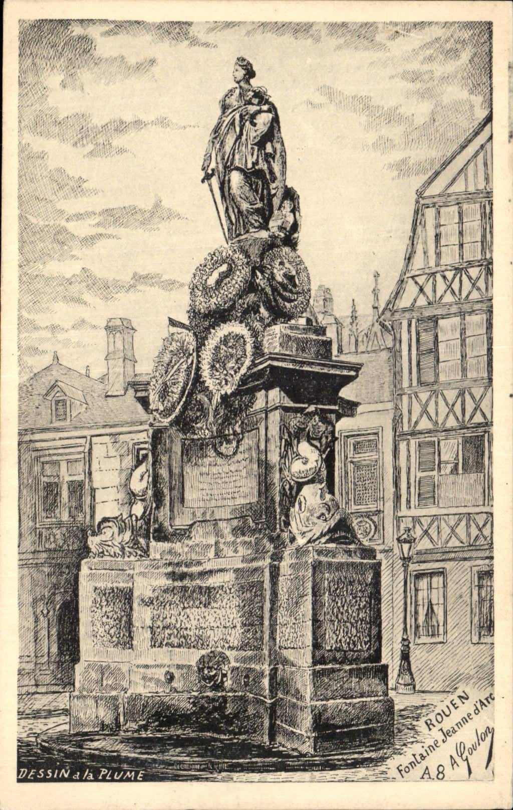 CPA Rouen Fontaine de Jeanne d arc
