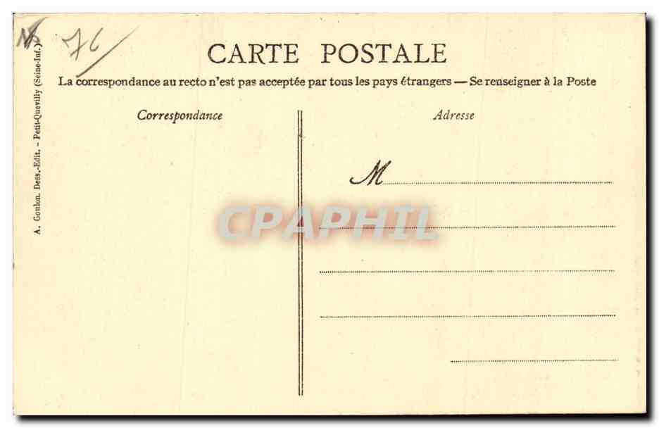 CPA Rouen Fontaine de Jeanne d arc — Verso