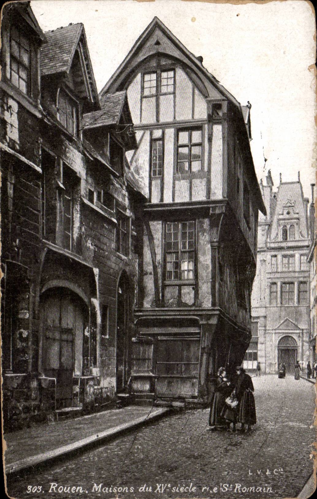 CPA Rouen Maisons du 15eme rue St Romain 